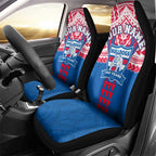 Personalized Western Bulldogs Car Seat Cover Polynesian Tribal Pattern Heritage Football