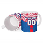 Personalized Western Bulldogs Ceramic Mug Polynesian Tribal Pattern Heritage Football