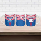 Personalized Western Bulldogs Ceramic Mug Polynesian Tribal Pattern Heritage Football