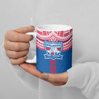 Personalized Western Bulldogs Ceramic Mug Polynesian Tribal Pattern Heritage Football