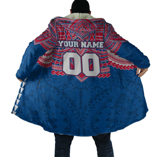 Personalized Western Bulldogs Cloak Polynesian Tribal Pattern Heritage Football
