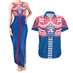 Personalized Western Bulldogs Couples Matching Tank Maxi Dress and Hawaiian Shirt Polynesian Tribal Pattern Heritage Football