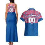 Personalized Western Bulldogs Couples Matching Tank Maxi Dress and Hawaiian Shirt Polynesian Tribal Pattern Heritage Football