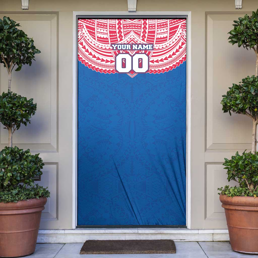 Personalized Western Bulldogs Door Cover Polynesian Tribal Pattern Heritage Football