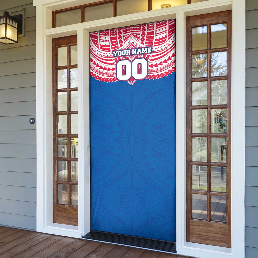 Personalized Western Bulldogs Door Cover Polynesian Tribal Pattern Heritage Football