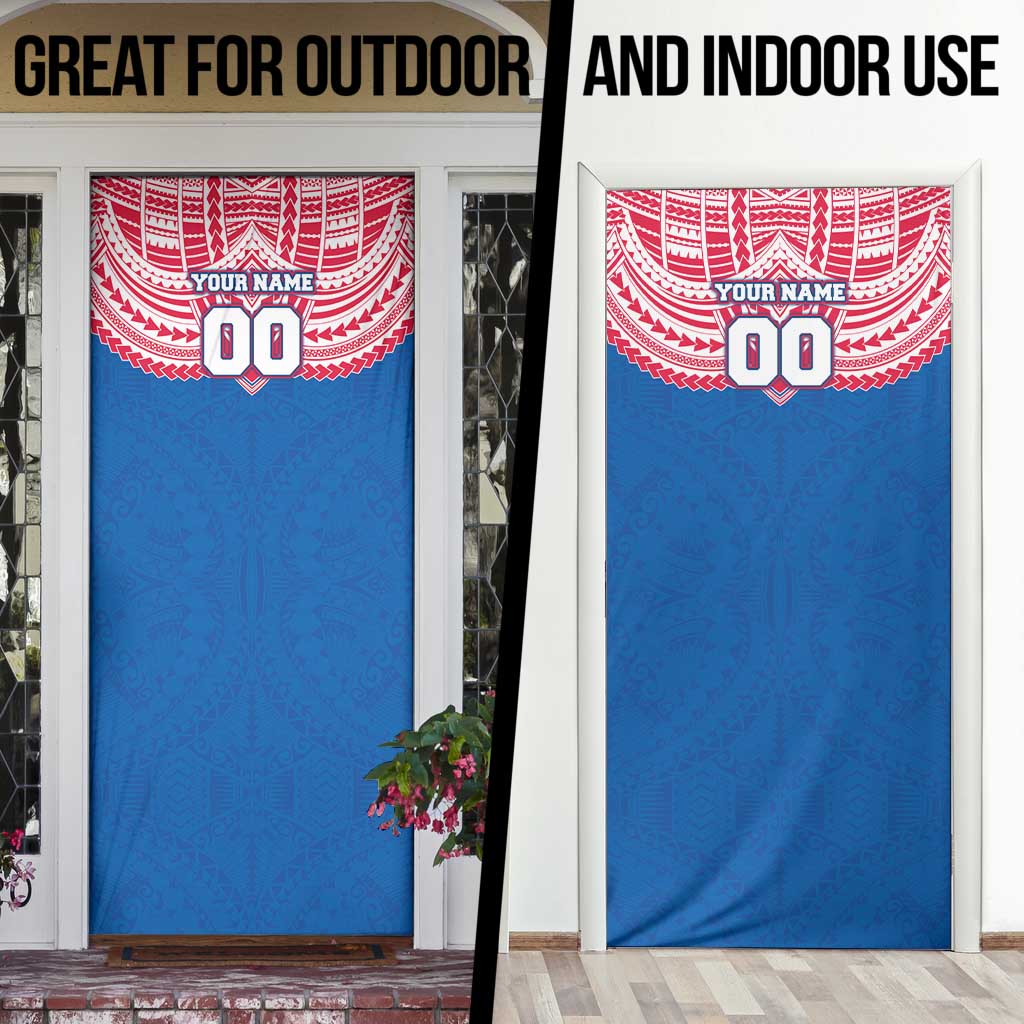 Personalized Western Bulldogs Door Cover Polynesian Tribal Pattern Heritage Football