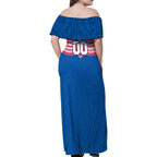 Personalized Western Bulldogs Family Matching Off Shoulder Maxi Dress and Hawaiian Shirt Polynesian Tribal Pattern Heritage Football