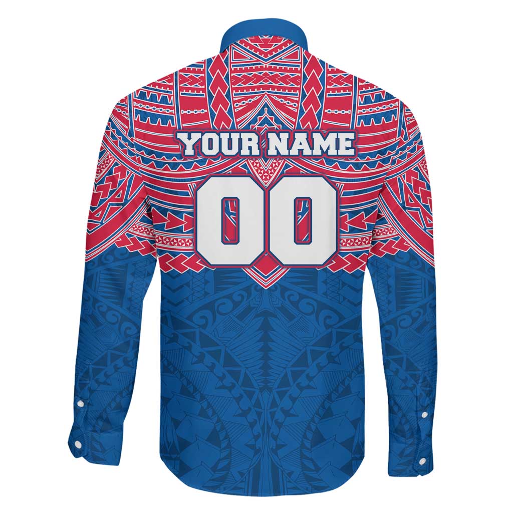 Personalized Western Bulldogs Family Matching Off Shoulder Short Dress and Hawaiian Shirt Polynesian Tribal Pattern Heritage Football