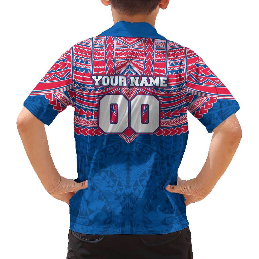 Personalized Western Bulldogs Family Matching Puletasi and Hawaiian Shirt Polynesian Tribal Pattern Heritage Football