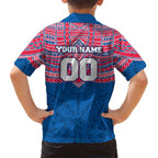 Personalized Western Bulldogs Family Matching Puletasi and Hawaiian Shirt Polynesian Tribal Pattern Heritage Football