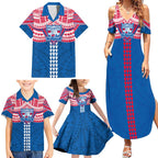 Personalized Western Bulldogs Family Matching Summer Maxi Dress and Hawaiian Shirt Polynesian Tribal Pattern Heritage Football