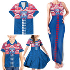 Personalized Western Bulldogs Family Matching Tank Maxi Dress and Hawaiian Shirt Polynesian Tribal Pattern Heritage Football