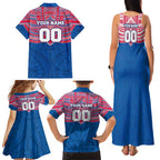 Personalized Western Bulldogs Family Matching Tank Maxi Dress and Hawaiian Shirt Polynesian Tribal Pattern Heritage Football