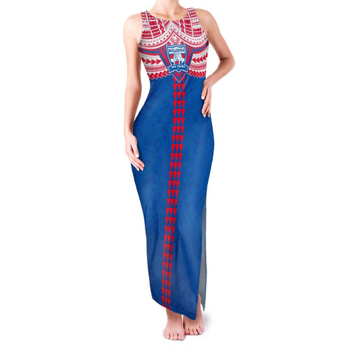 Personalized Western Bulldogs Family Matching Tank Maxi Dress and Hawaiian Shirt Polynesian Tribal Pattern Heritage Football