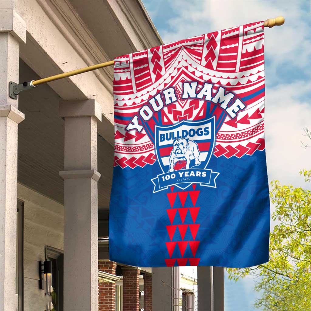 Personalized Western Bulldogs Garden Flag Polynesian Tribal Pattern Heritage Football