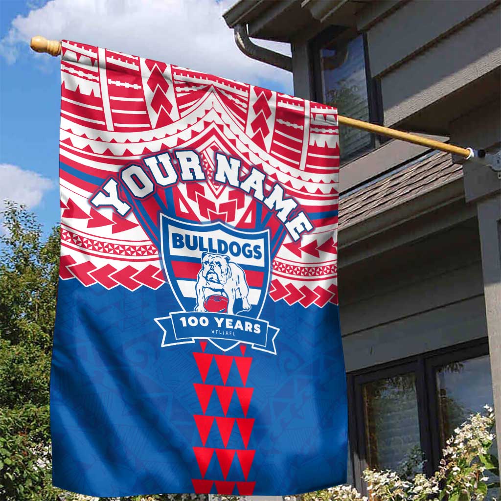 Personalized Western Bulldogs Garden Flag Polynesian Tribal Pattern Heritage Football