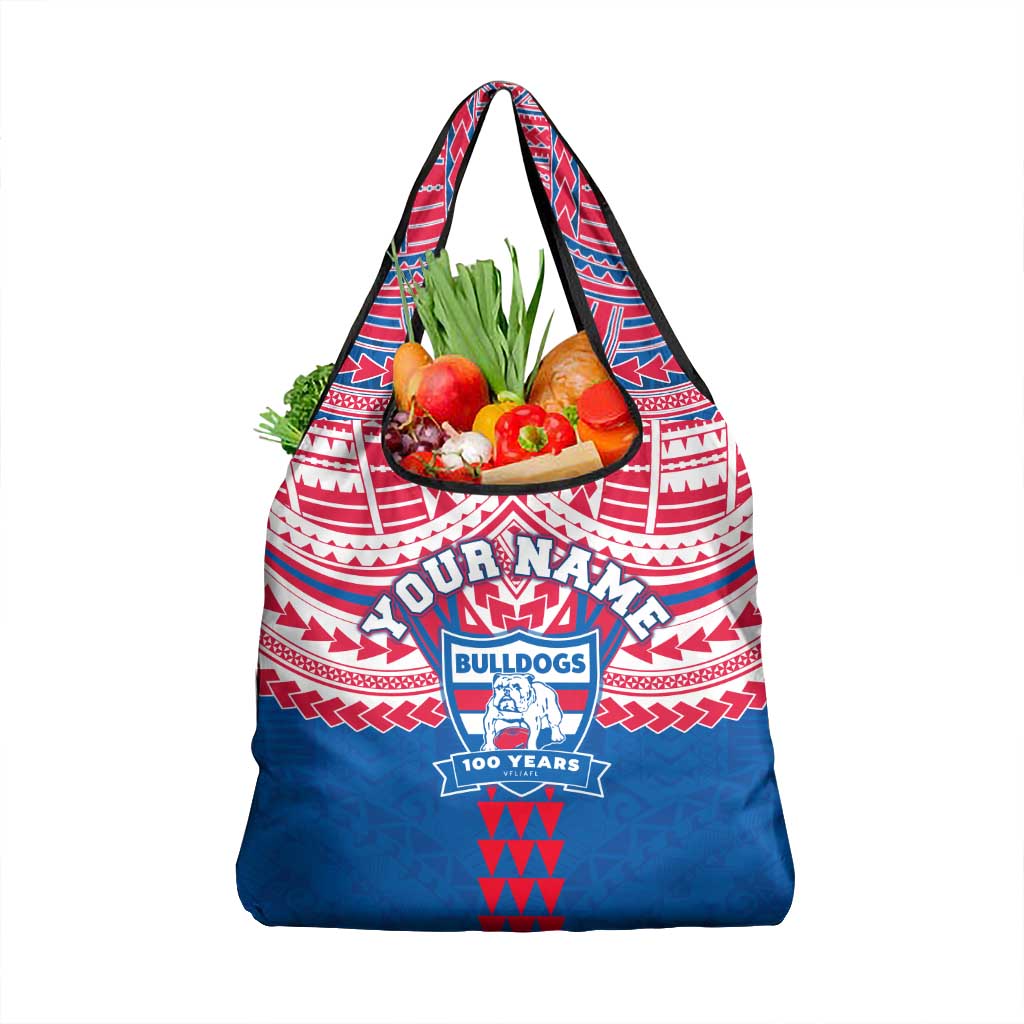 Personalized Western Bulldogs Grocery Bag Polynesian Tribal Pattern Heritage Football