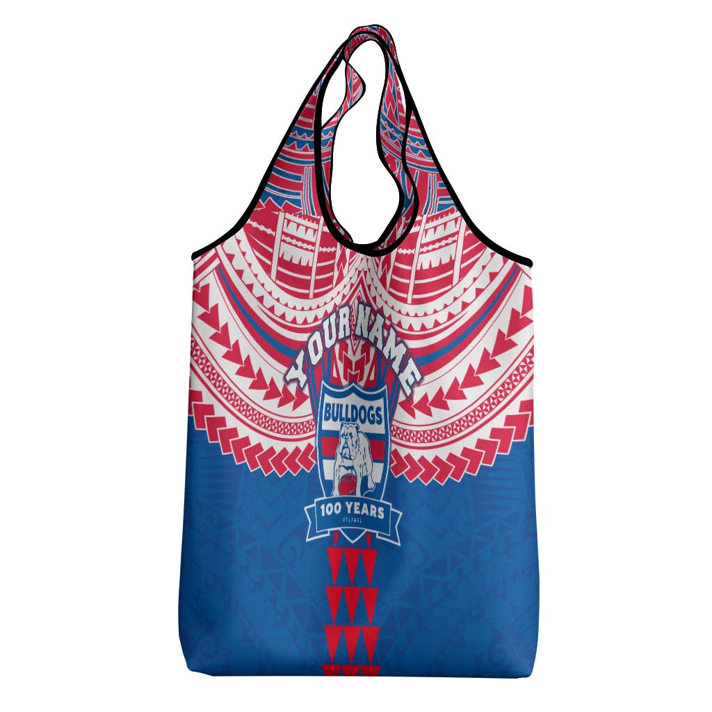 Personalized Western Bulldogs Grocery Bag Polynesian Tribal Pattern Heritage Football