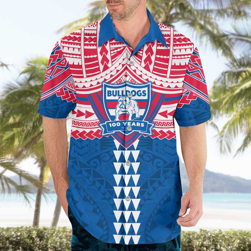 Personalized Western Bulldogs Hawaiian Shirt Polynesian Tribal Pattern Heritage Football