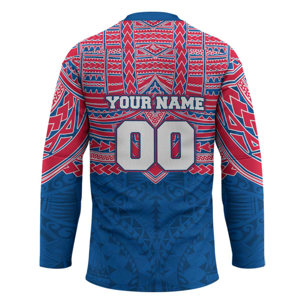 Personalized Western Bulldogs Hockey Jersey Polynesian Tribal Pattern Heritage Football