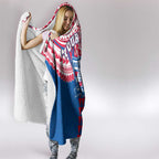 Personalized Western Bulldogs Hooded Blanket Polynesian Tribal Pattern Heritage Football