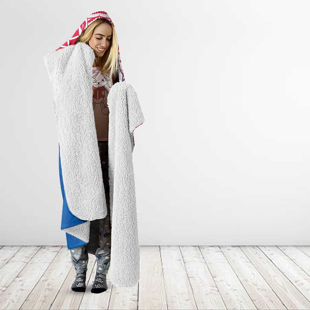 Personalized Western Bulldogs Hooded Blanket Polynesian Tribal Pattern Heritage Football