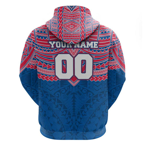 Personalized Western Bulldogs Hoodie Polynesian Tribal Pattern Heritage Football
