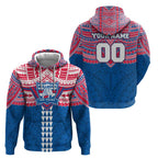Personalized Western Bulldogs Hoodie Polynesian Tribal Pattern Heritage Football