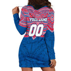 Personalized Western Bulldogs Hoodie Dress Polynesian Tribal Pattern Heritage Football