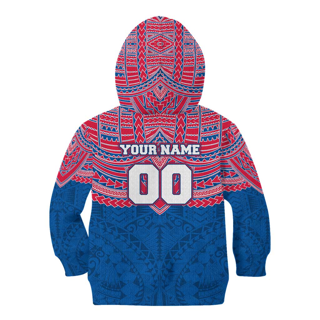 Personalized Western Bulldogs Kid Hoodie Polynesian Tribal Pattern Heritage Football