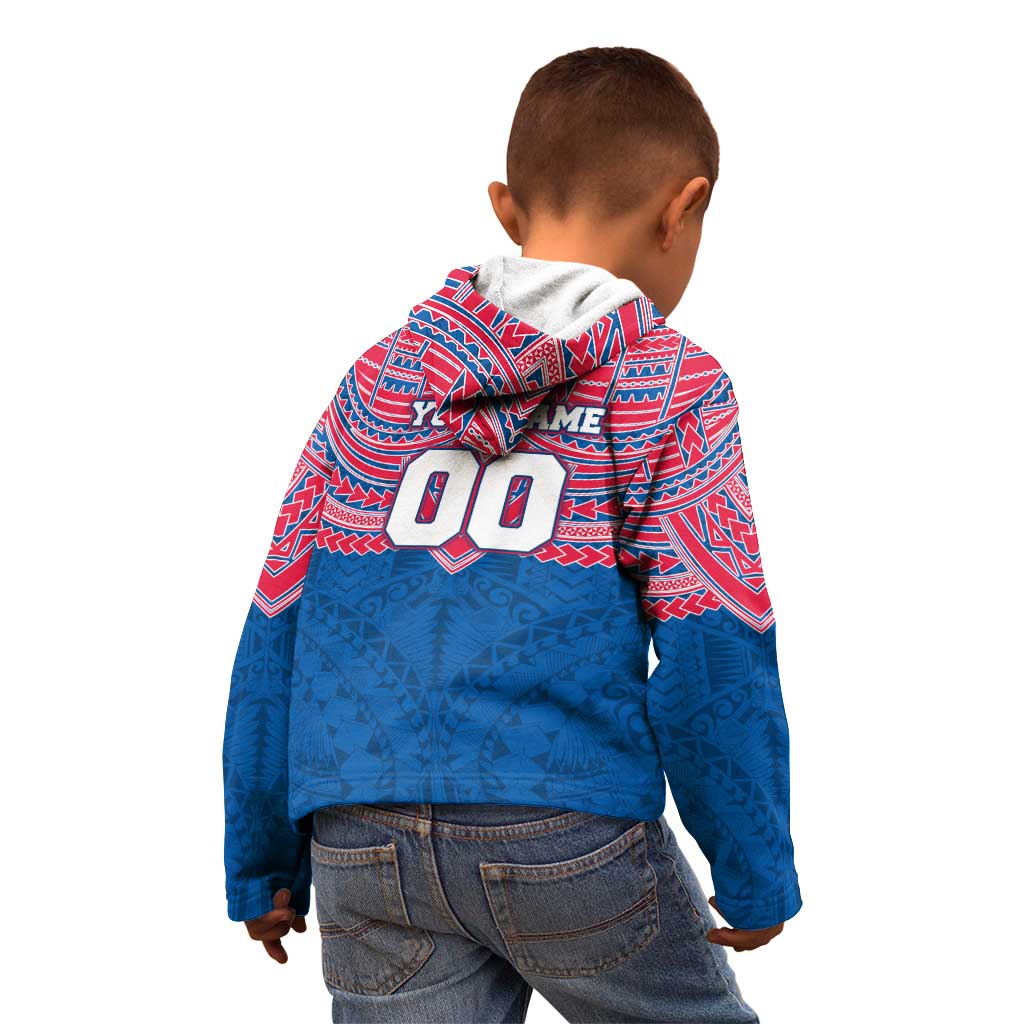 Personalized Western Bulldogs Kid Hoodie Polynesian Tribal Pattern Heritage Football