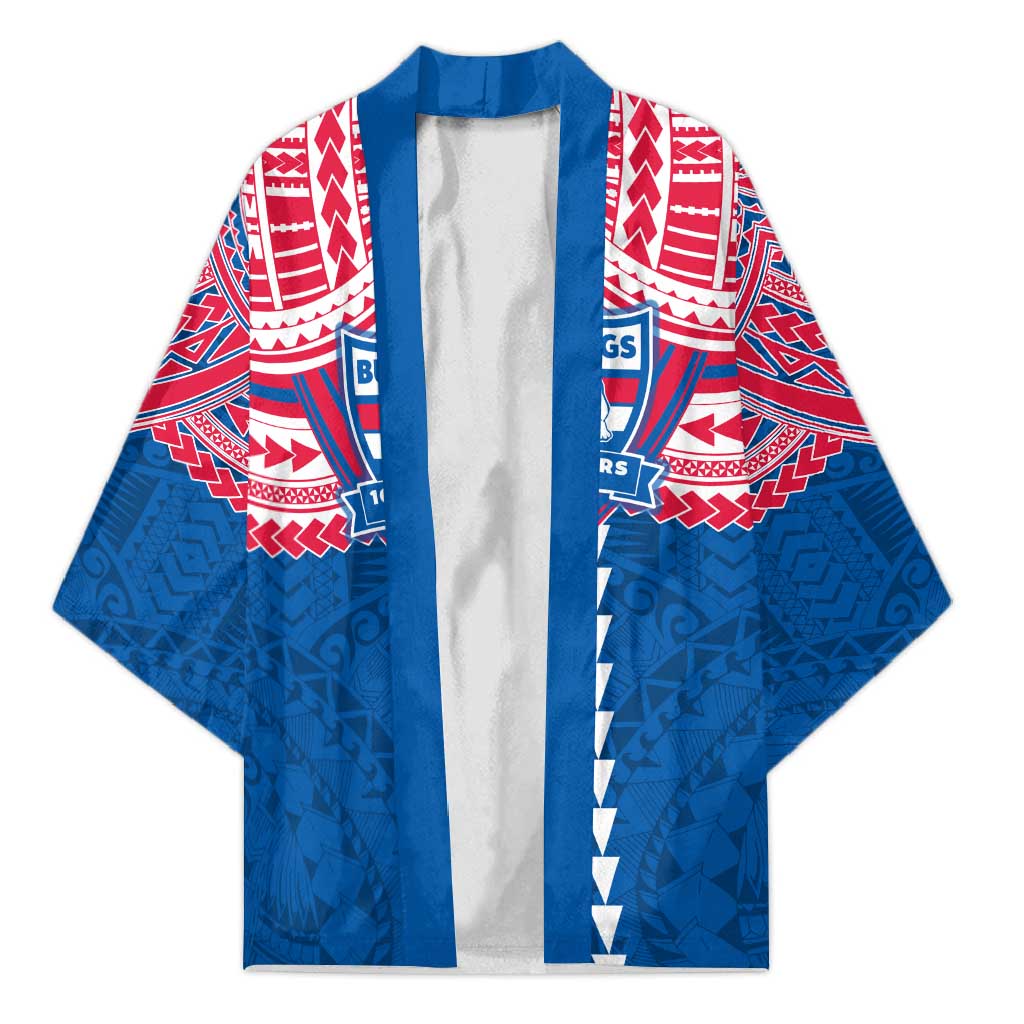 Personalized Western Bulldogs Kimono Polynesian Tribal Pattern Heritage Football