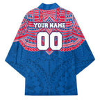Personalized Western Bulldogs Kimono Polynesian Tribal Pattern Heritage Football