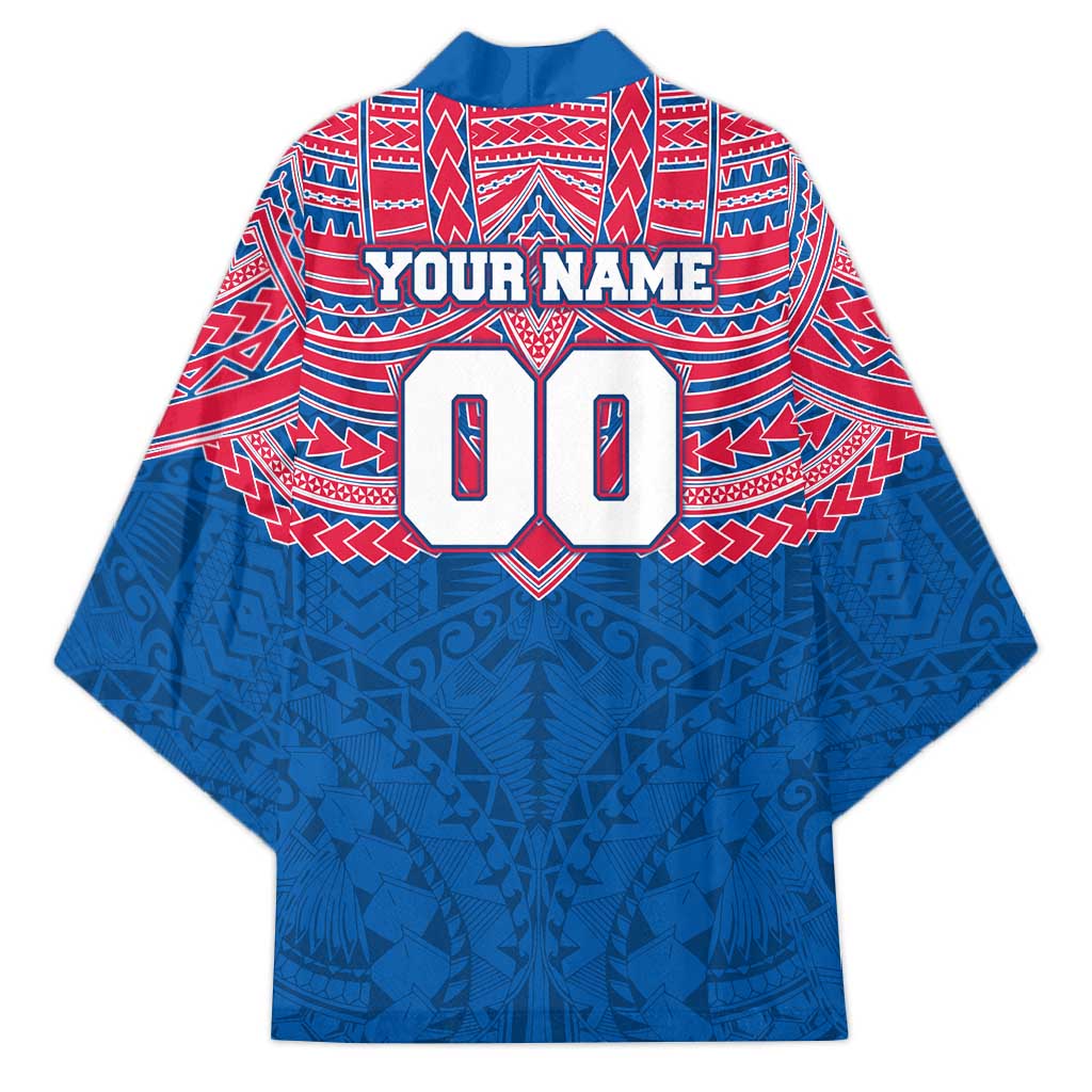 Personalized Western Bulldogs Kimono Polynesian Tribal Pattern Heritage Football