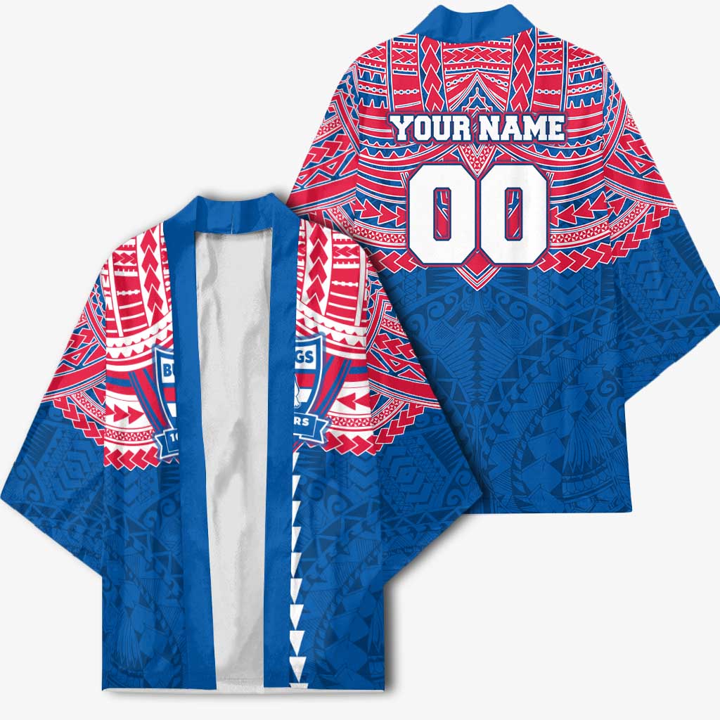 Personalized Western Bulldogs Kimono Polynesian Tribal Pattern Heritage Football