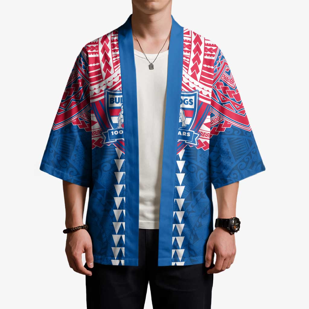 Personalized Western Bulldogs Kimono Polynesian Tribal Pattern Heritage Football