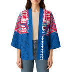 Personalized Western Bulldogs Kimono Polynesian Tribal Pattern Heritage Football