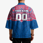 Personalized Western Bulldogs Kimono Polynesian Tribal Pattern Heritage Football