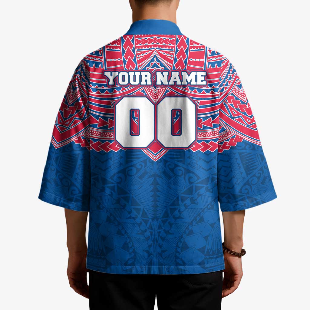 Personalized Western Bulldogs Kimono Polynesian Tribal Pattern Heritage Football