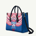 Personalized Western Bulldogs Leather Bag Polynesian Tribal Pattern Heritage Football