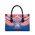Personalized Western Bulldogs Leather Bag Polynesian Tribal Pattern Heritage Football