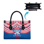 Personalized Western Bulldogs Leather Bag Polynesian Tribal Pattern Heritage Football
