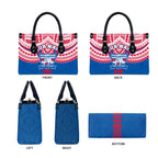Personalized Western Bulldogs Leather Bag Polynesian Tribal Pattern Heritage Football
