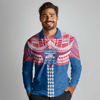 Personalized Western Bulldogs Long Sleeve Polo Shirt Polynesian Tribal Pattern Heritage Football
