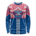 Personalized Western Bulldogs Long Sleeve Shirt Polynesian Tribal Pattern Heritage Football