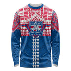 Personalized Western Bulldogs Long Sleeve Shirt Polynesian Tribal Pattern Heritage Football