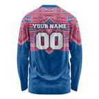 Personalized Western Bulldogs Long Sleeve Shirt Polynesian Tribal Pattern Heritage Football