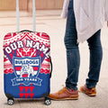 Personalized Western Bulldogs Luggage Cover Polynesian Tribal Pattern Heritage Football