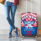 Personalized Western Bulldogs Luggage Cover Polynesian Tribal Pattern Heritage Football