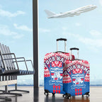 Personalized Western Bulldogs Luggage Cover Polynesian Tribal Pattern Heritage Football